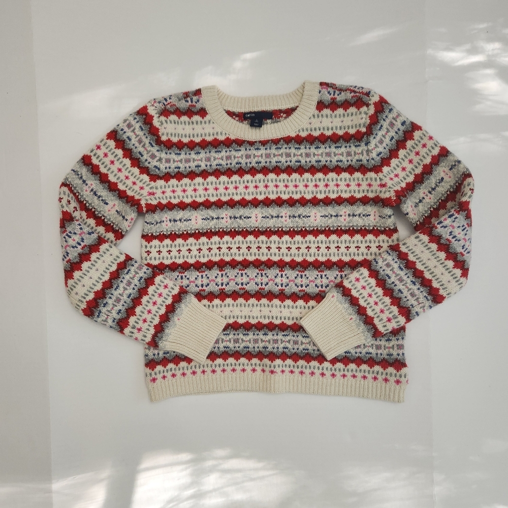 Gap kids size L fair isle wool blend sweater holiday winter
